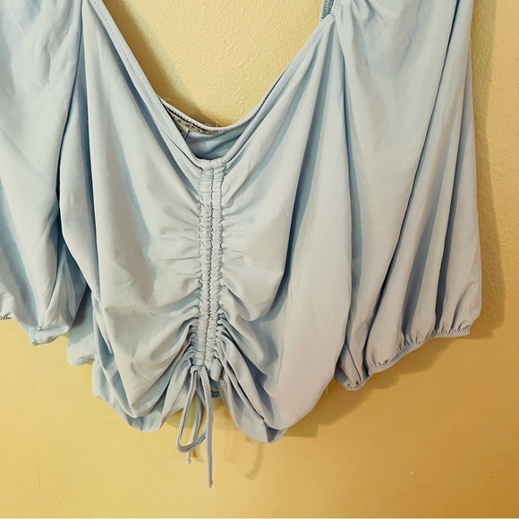 NWT Blue Drawstring Front Top - Picture 5 of 7